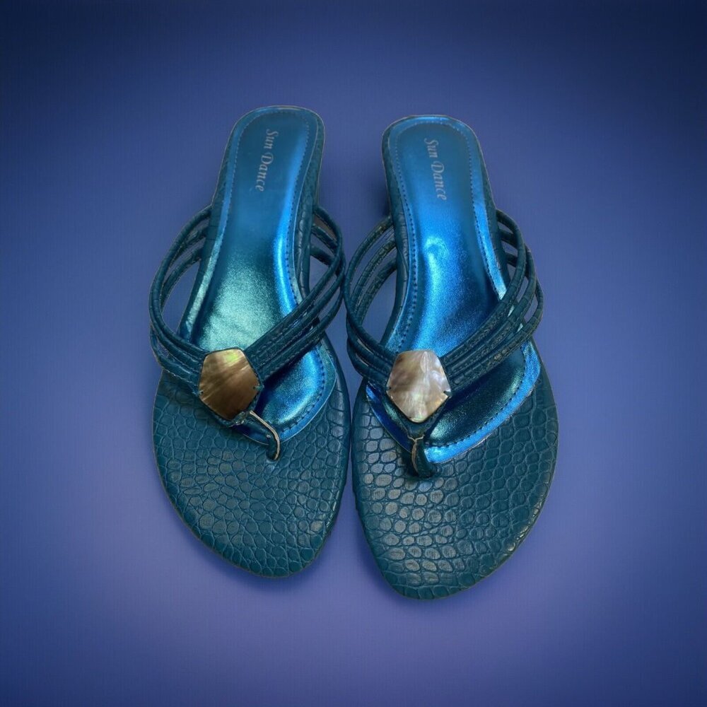 Sundance Sandal Aqua With Opal Accent~ New Women Size 11‎